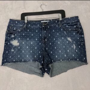 Denim Blue Distressed Women's Shorts